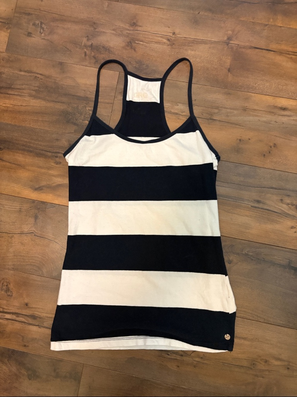 Garage Blue and White Striped Racerback Tank